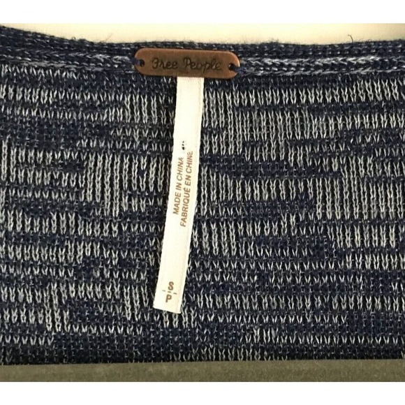 Free People Blue Space Dye Drapey Never Again Cardigan Sweater Hook & Eye Front - Picture 4 of 9